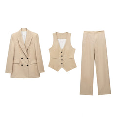 LuxeLayer Cotton-Linen Suit Set (Each piece can be purchased separately)