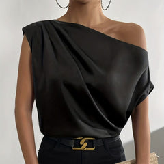 Satin Luxe Asymmetrical Top