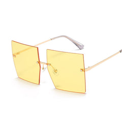 Oversized Rimless Square Sunglasses