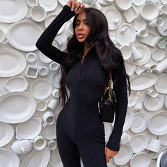 "The April" Long Sleeve V-Neck Skinny Jumpsuit